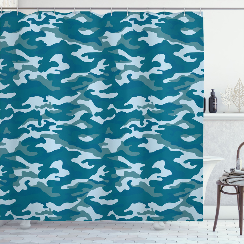 Camouflage Oceanic Colors Shower Curtain