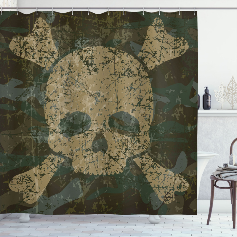 Rusty Aged Camo Design Shower Curtain