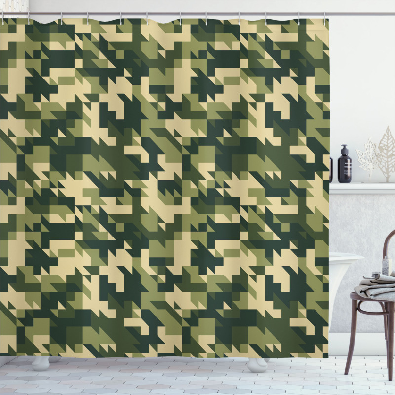 Abstract Chevron Forest Shower Curtain