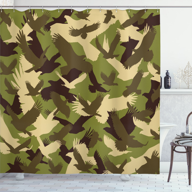 Open Wings Camouflage Shower Curtain
