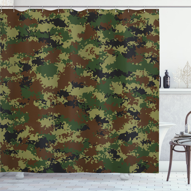 Grunge Graphic Camouflage Shower Curtain