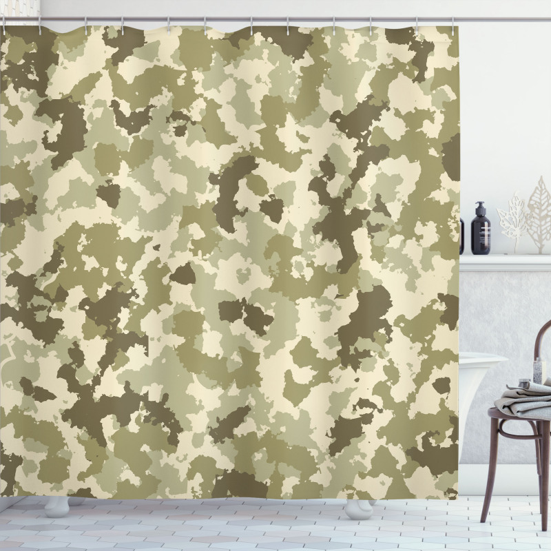 Camouflage Survival Theme Shower Curtain