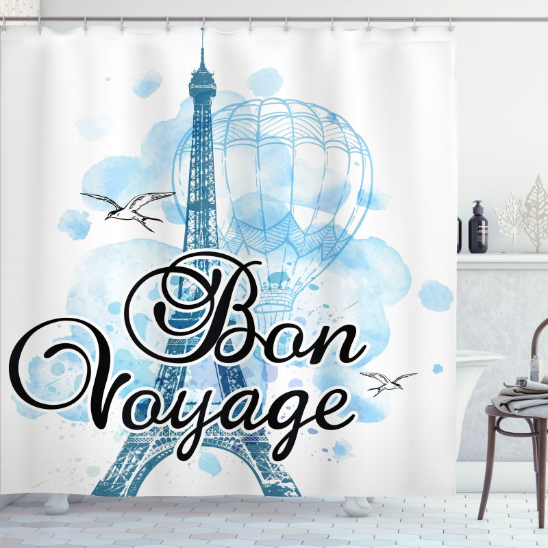 Air Balloon Paris Shower Curtain