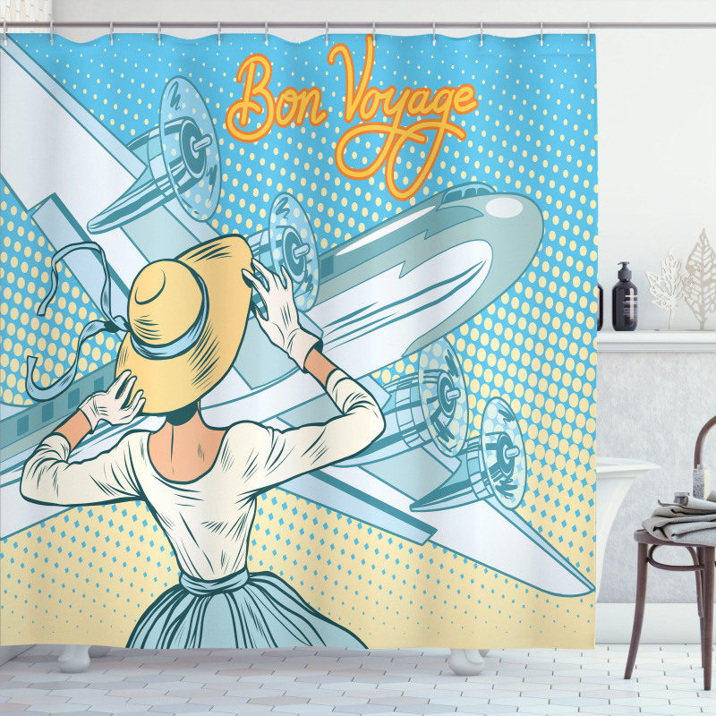 Aircraft Pop Art Shower Curtain