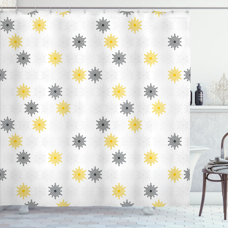 Sun Flowers Dots Shower Curtain