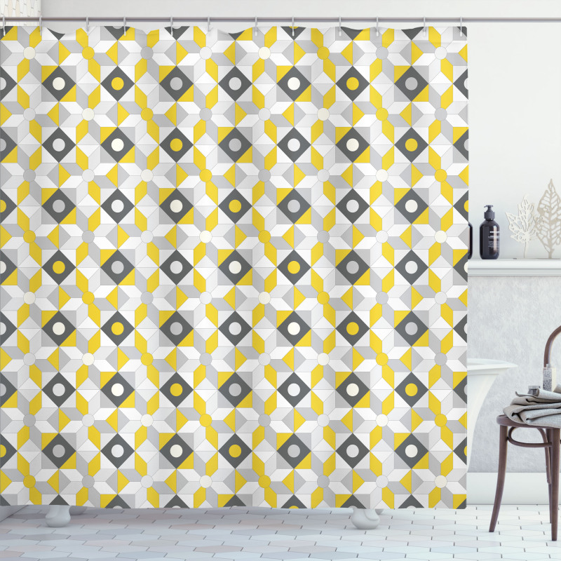 Squares Rounds Shower Curtain