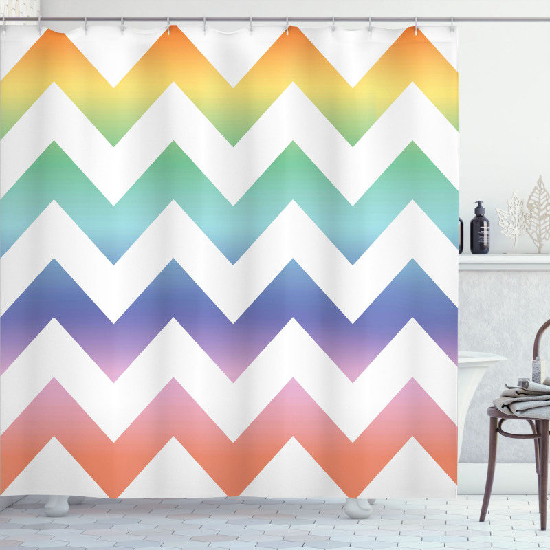 Large Zig Zag Pattern Shower Curtain