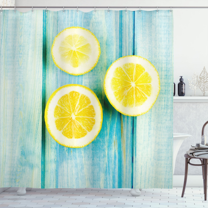Juicy Slices Wood Shower Curtain