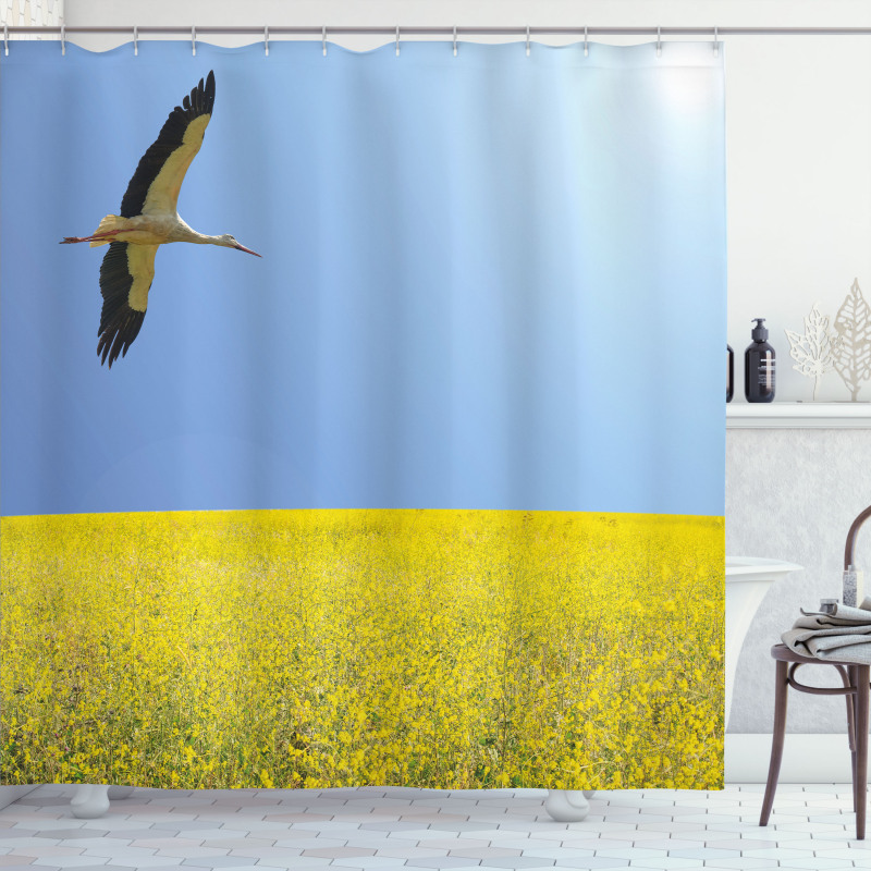 Stork Flying Shower Curtain