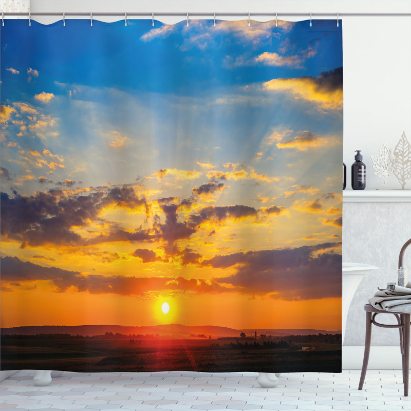 Dramatic Sunset Shower Curtain