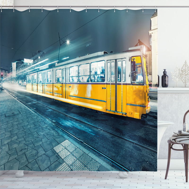 Old Tram City Shower Curtain