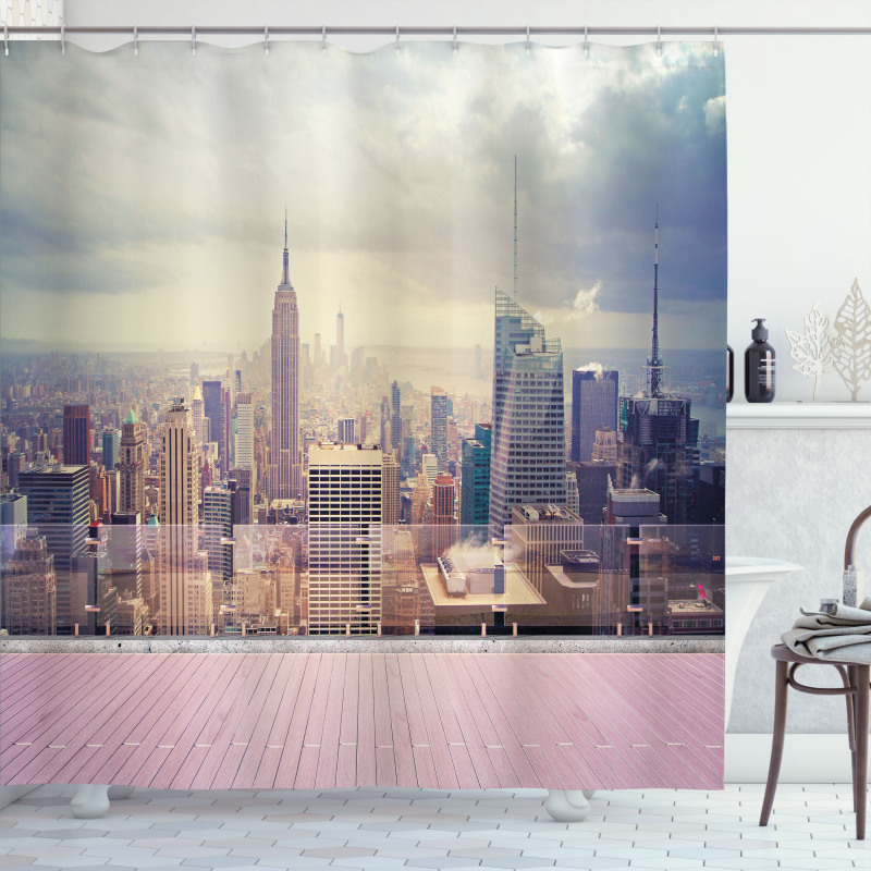 New York Usa Roof View Shower Curtain