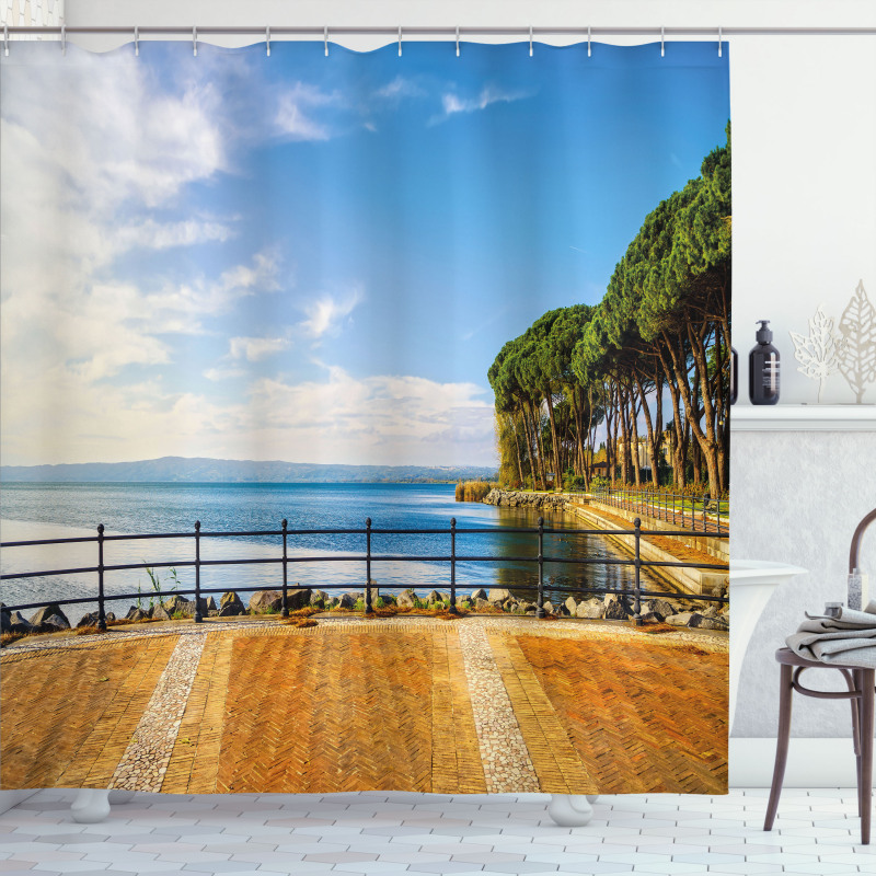 Bolsena Lake Italy View Shower Curtain