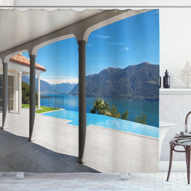 Lake Maggiore Alps View Shower Curtain