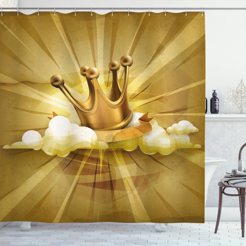 Fairytale Crown and Clouds Shower Curtain