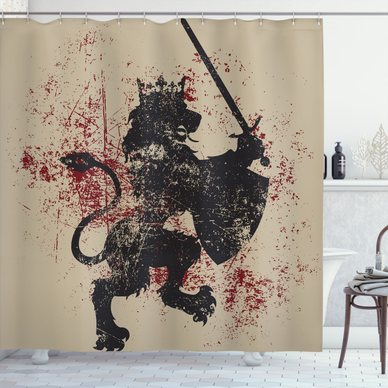 Courage Lion Shower Curtain