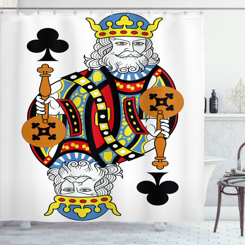 King of Clubs Gamble Card Shower Curtain
