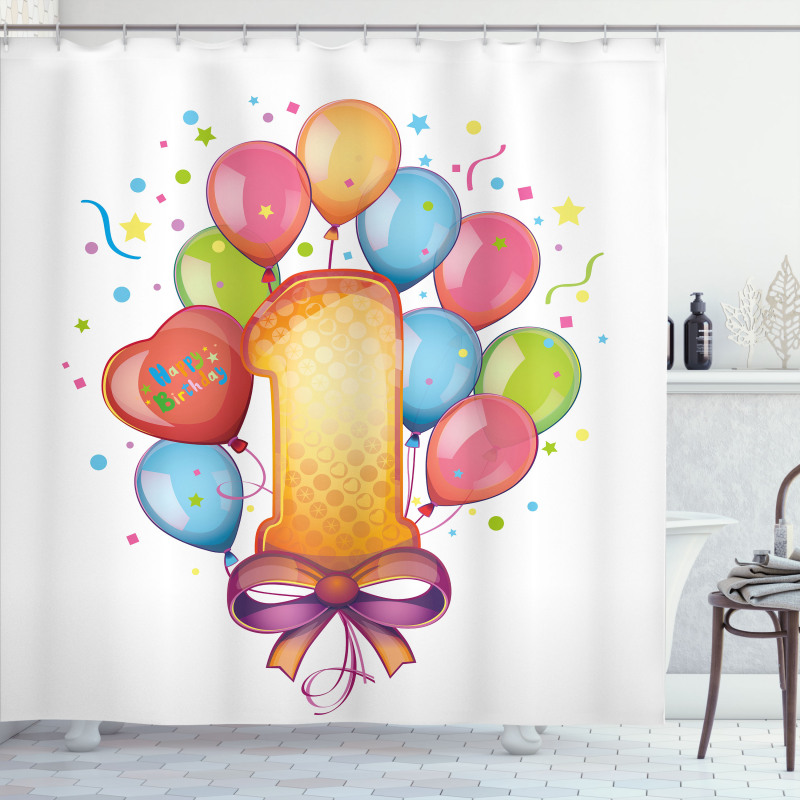 Vintage Kids Birthday Shower Curtain