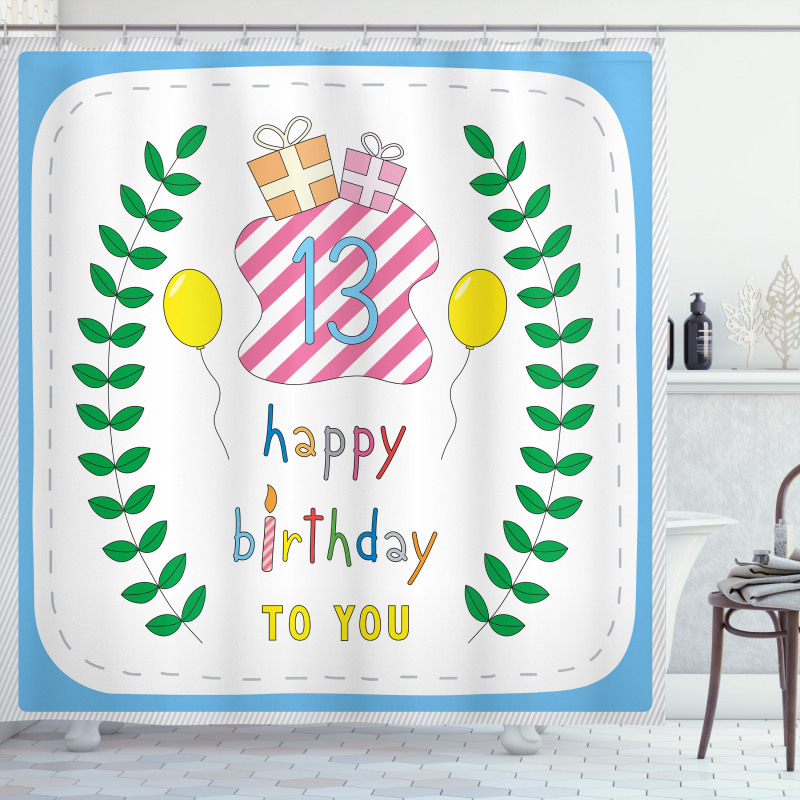 13th Birthday Gifts Shower Curtain