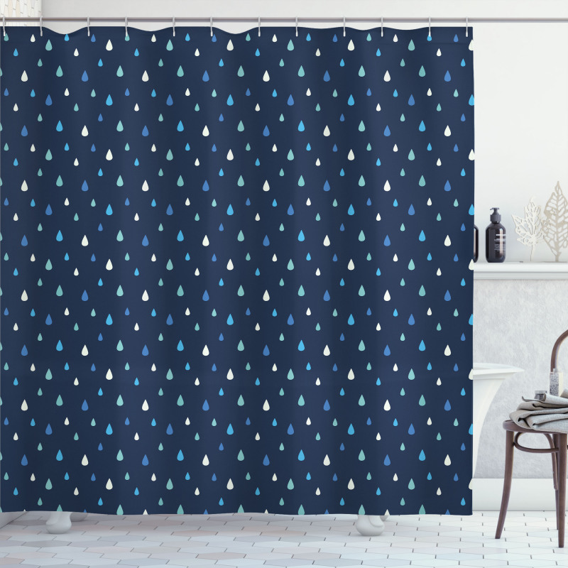 Indigo Rain Drops Shower Curtain