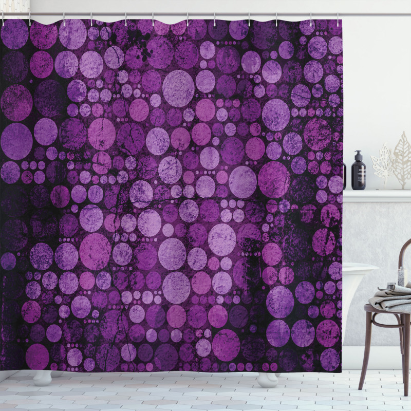 Vintage Grunge Circles Shower Curtain