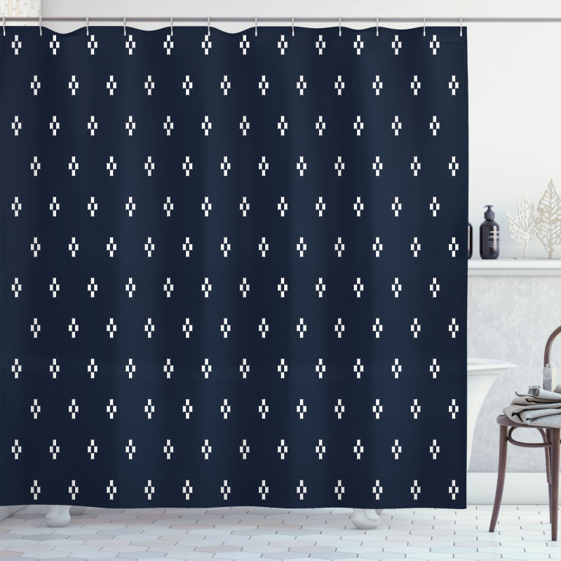 Navy Inspired Pattern Shower Curtain