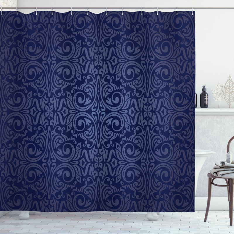 Blue Floral Old Design Shower Curtain