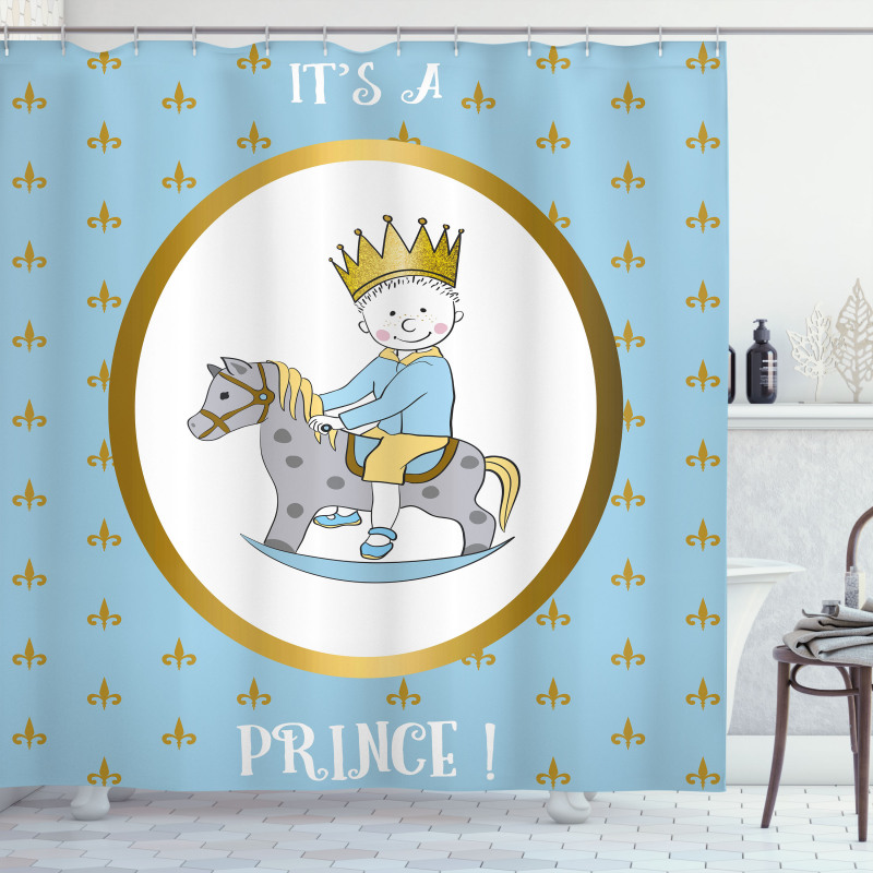 It's a Prince Newborn Shower Curtain