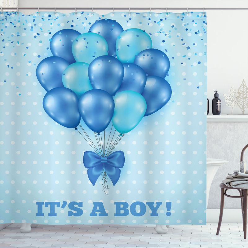 Balloons Polka Dots Shower Curtain