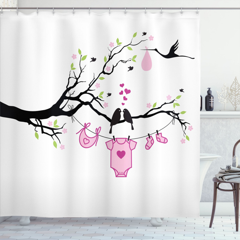 Newborn Girl Love Shower Curtain