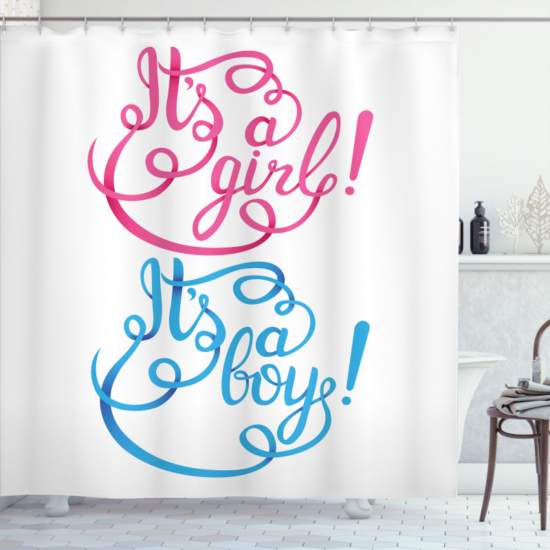It's a Girl Boy Shower Curtain