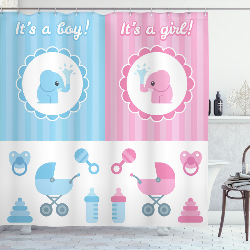 Girl Boy Newborn Baby Shower Curtain