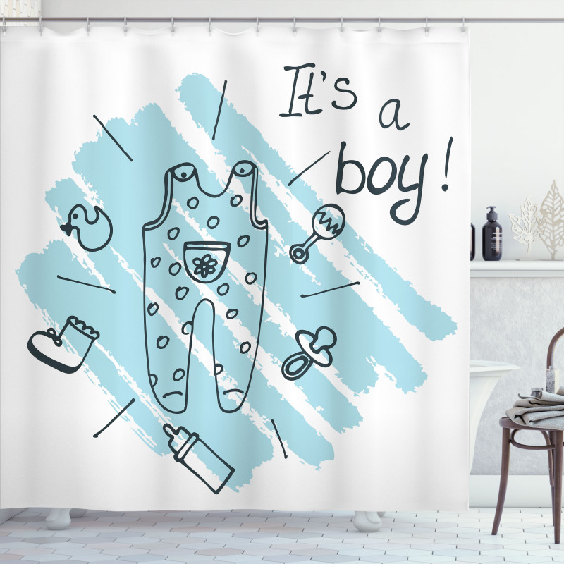 Its a Boy Paintbrush Shower Curtain