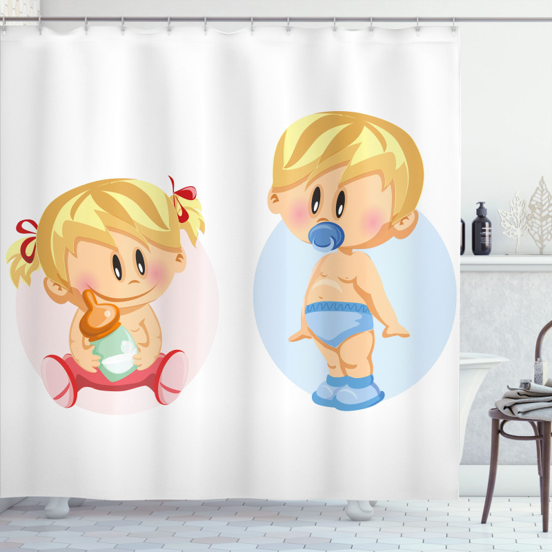Happy Babies Playing Shower Curtain