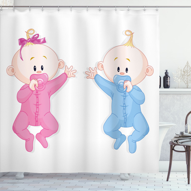 Babies with Pacifiers Shower Curtain