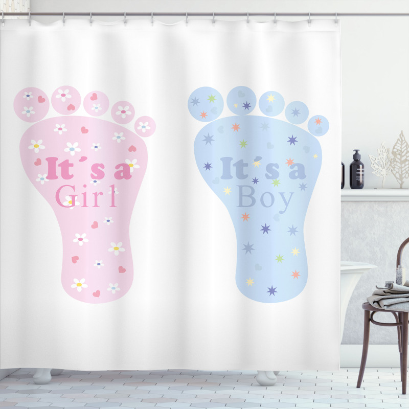 Footprints Blooms Shower Curtain