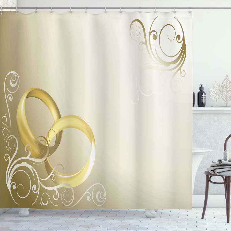 Rings Floral Romantic Shower Curtain