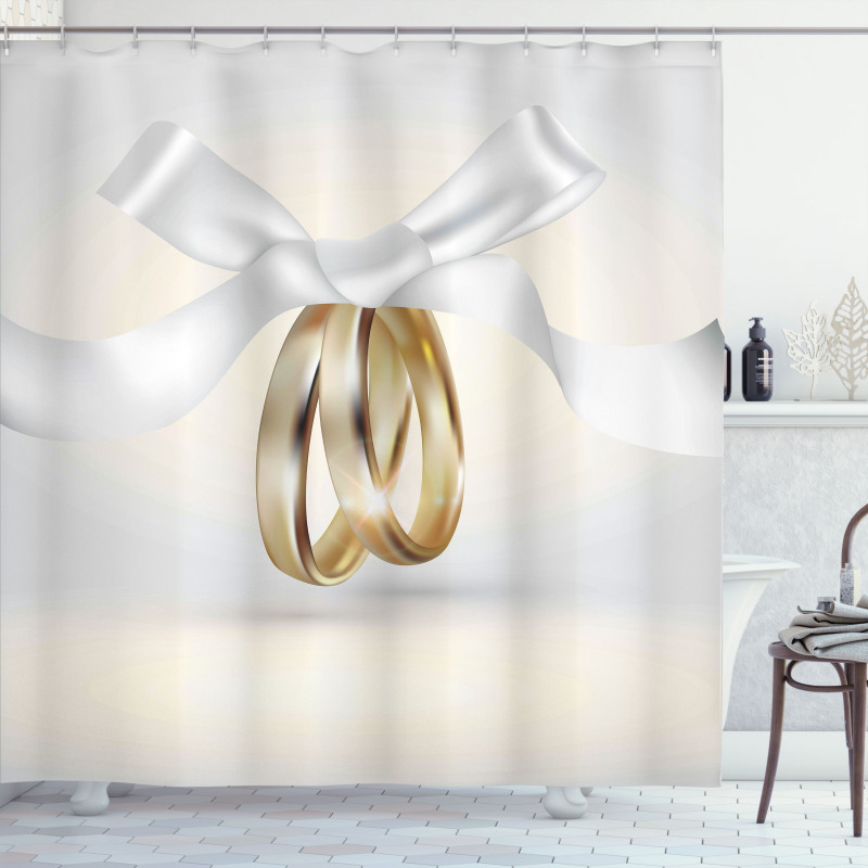 Rings with the Ribbon Shower Curtain