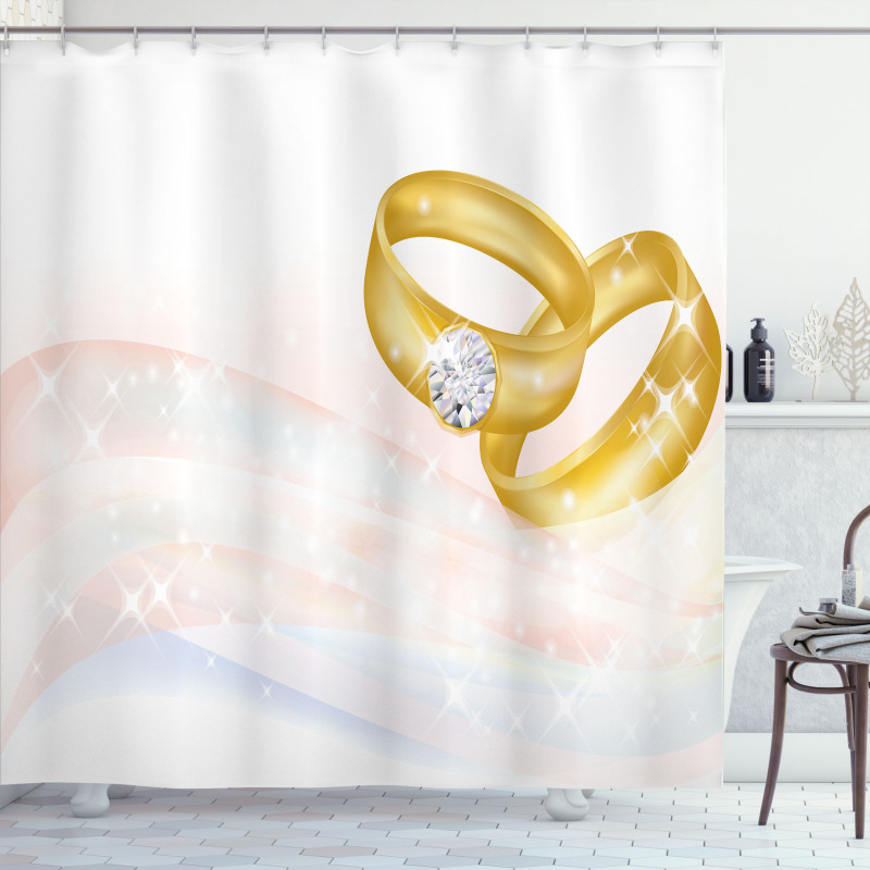 2 Rings Abstract Shower Curtain