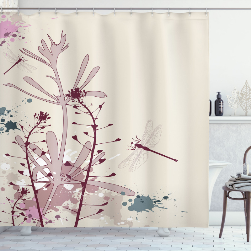 Grunge Drangonfly Shower Curtain