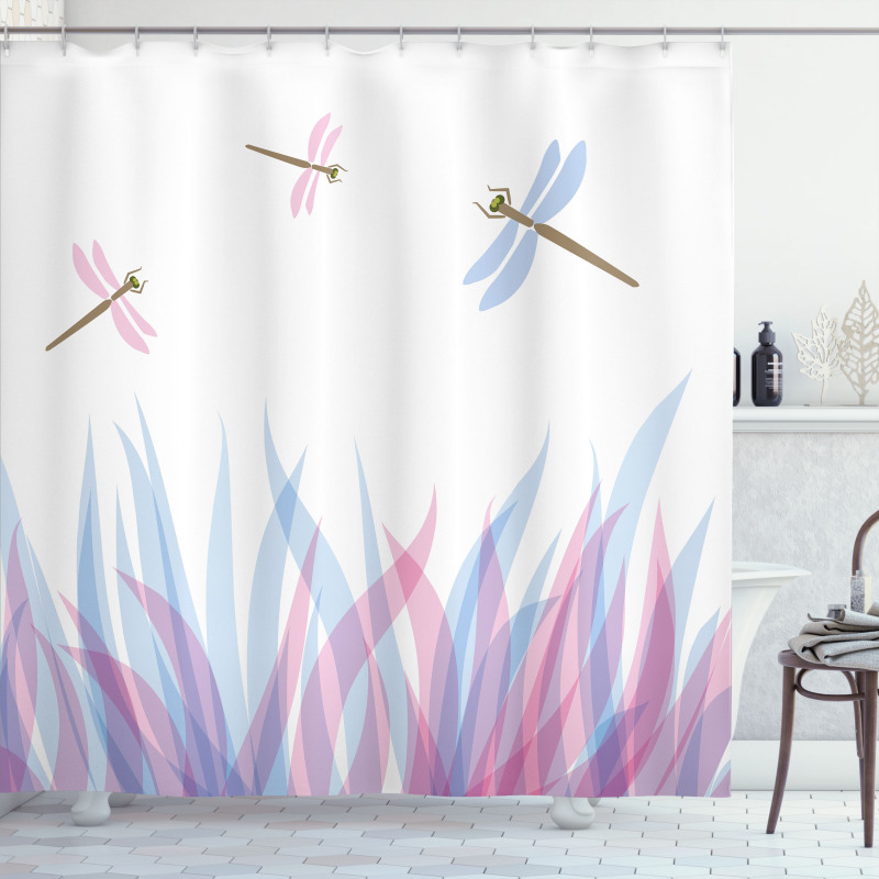 Dragoflies on Flame Shower Curtain