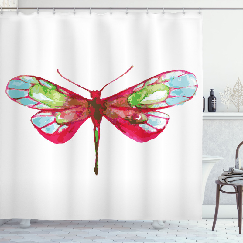 Watercolor Dragonfly Shower Curtain