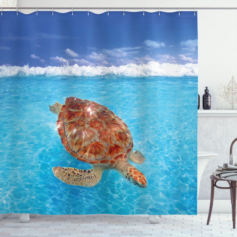 Chelonia Water Surface Shower Curtain