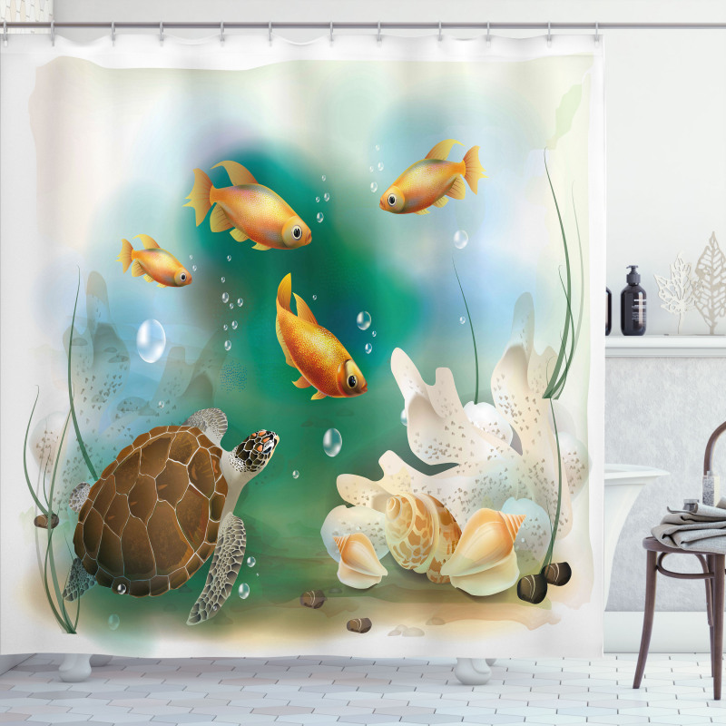 Aquarium Animals Shower Curtain