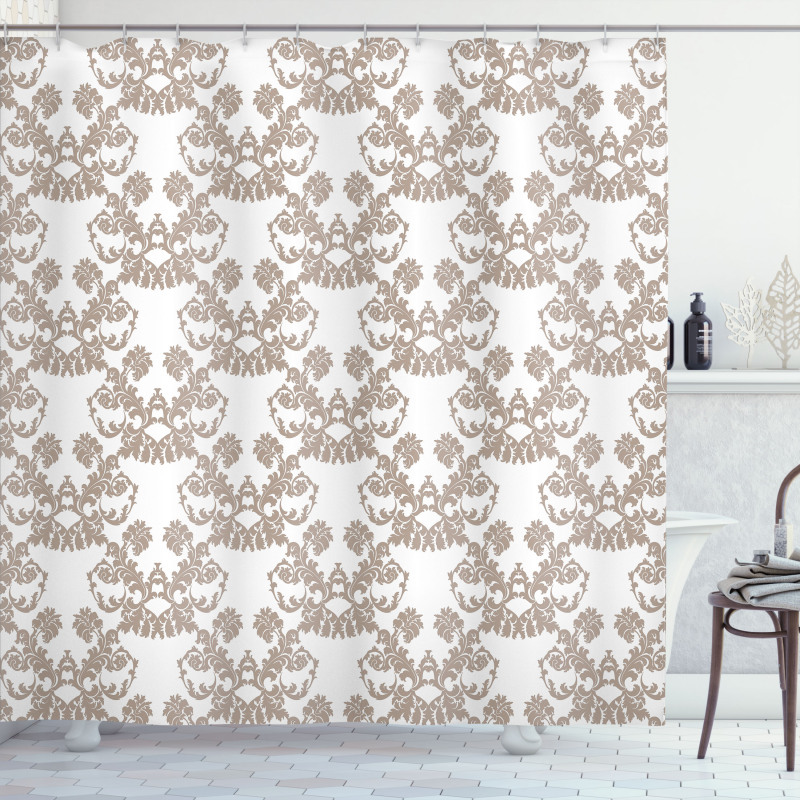 Rococo Flowers in Taupe Shower Curtain