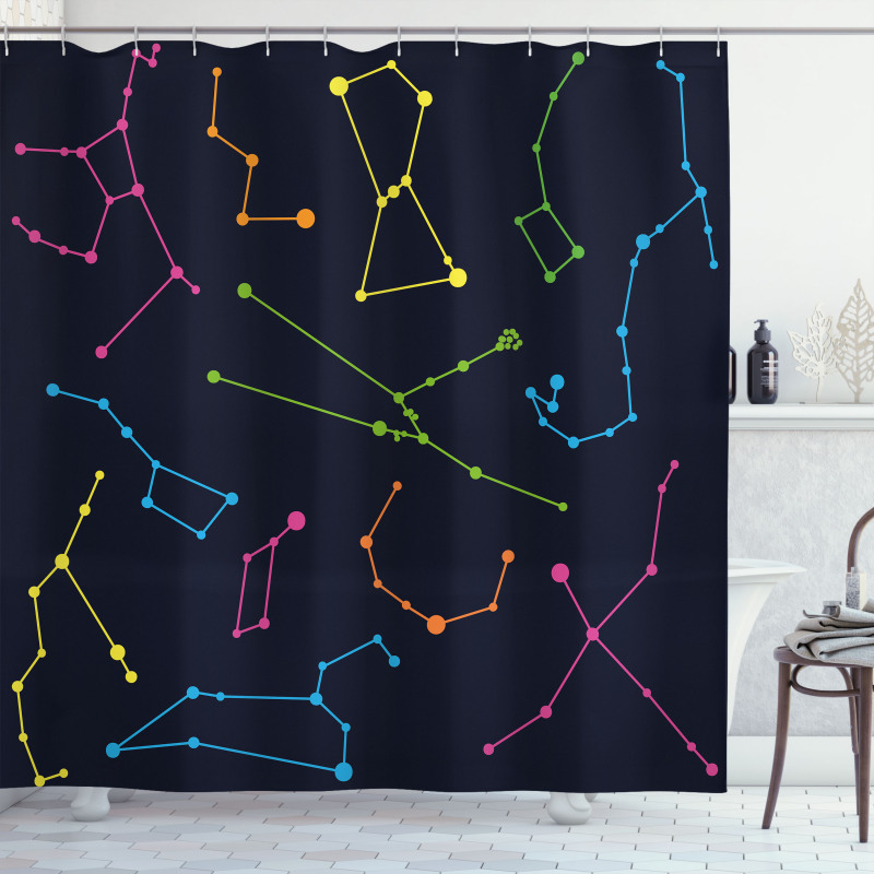 Colorful Galactic Shower Curtain