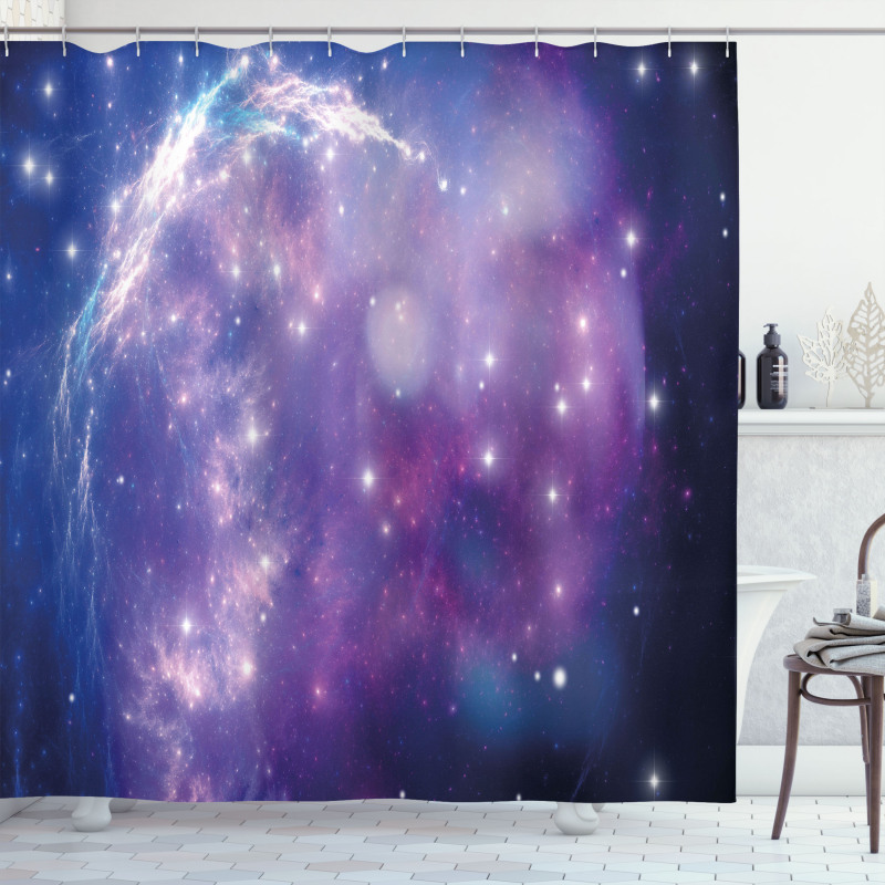 Purple Nebula Shower Curtain
