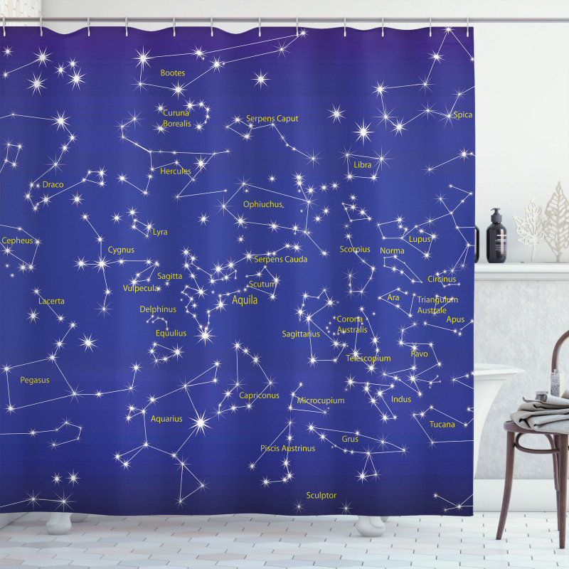 Names of Stars Shower Curtain