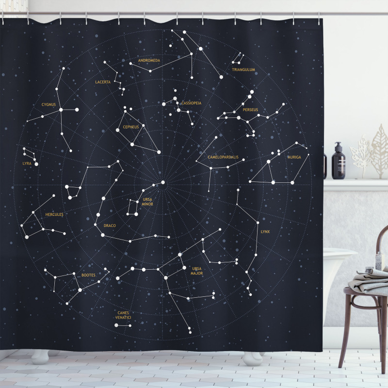 Stars Sky Map Shower Curtain