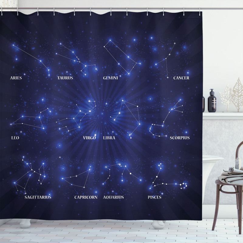 Astrology Stars Shower Curtain